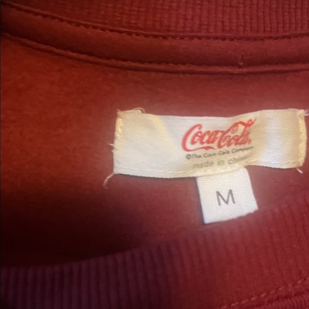 Coca Cola Men's Burgundy Crewneck Sweater - Picture 4 of 4